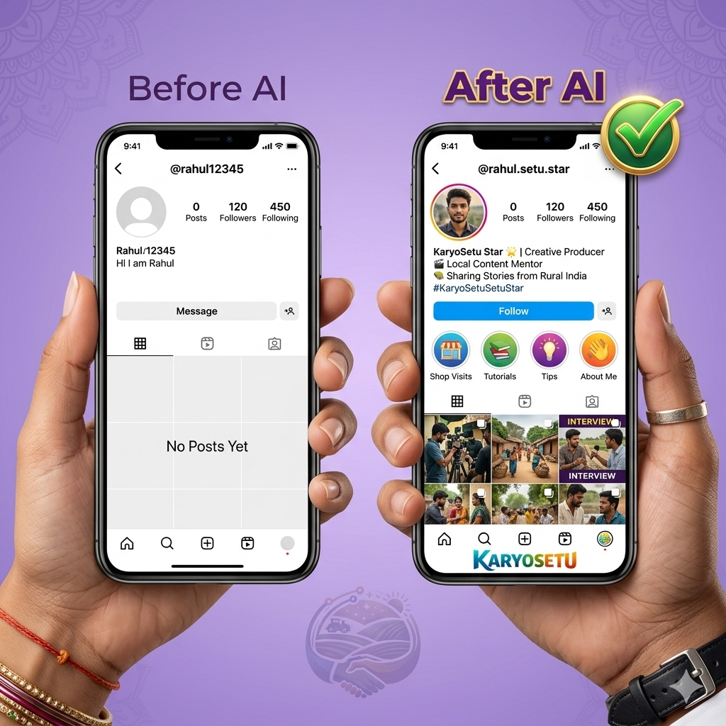 Before AI vs After AI — Instagram profile transformation